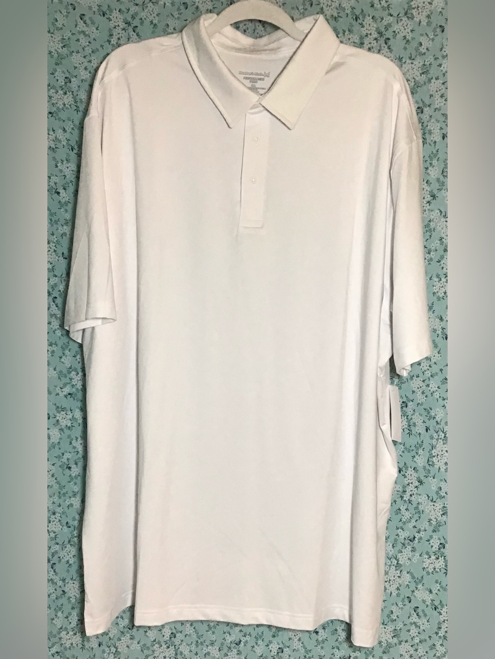 Men's White Performance Polo Shirt - Classic Short Sleeve